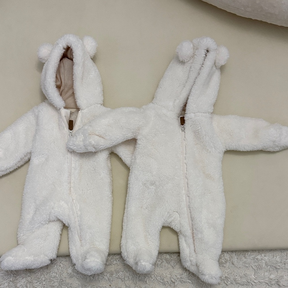 Cozy White Fleece Baby Onesie